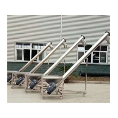 曲阜 傾斜式螺旋輸送機 車載式絞龍螺旋提升機 電動上料機