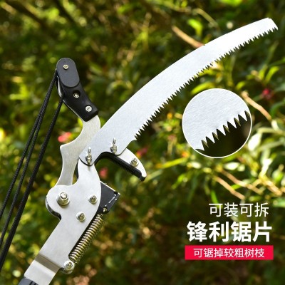 伸縮鋁管高枝剪高空鋸伸縮拉繩高枝剪園林修枝剪刀樹(shù)枝剪摘果剪