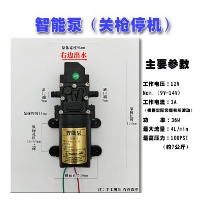 廠家直銷12V隔膜泵智能壓力泵3000轉高壓力電動噴霧器水泵20W40W