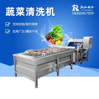 連續式葉菜類清洗線 連鎖餐飲中央廚房洗菜機 全自動蔬菜清洗機