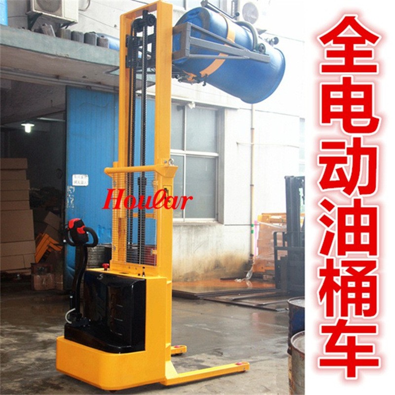 專業YL520電動油桶倒料翻轉車全自動油桶搬運傾倒油罐堆高倒料車
