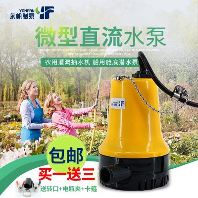直流水泵12V24V微型水泵家用抽水機農用澆地小型潛水泵船用艙底泵