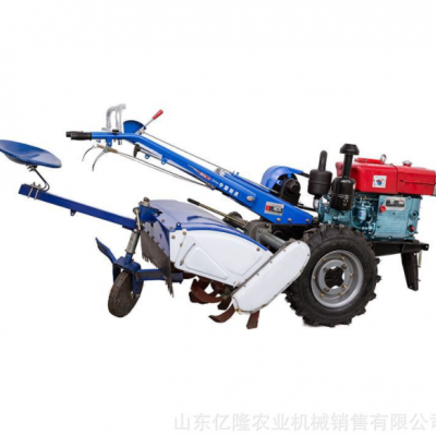 電啟動手扶旋耕機價格 微型手扶耕地機 大輪水稻田手扶打地機