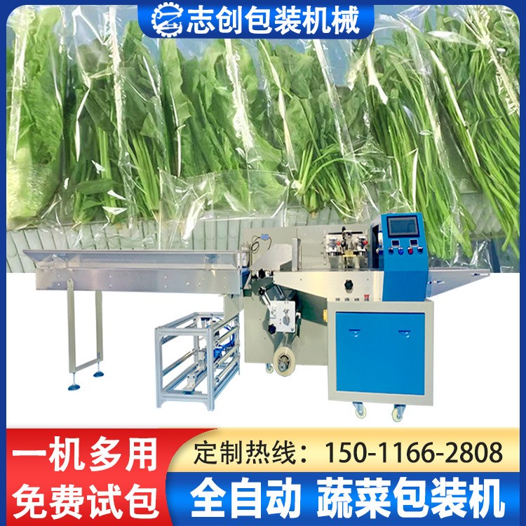 全自動枕式蔬菜包裝機(jī) 生鮮青菜瓜果裝袋打包機(jī) 超市葉菜包裝設(shè)備