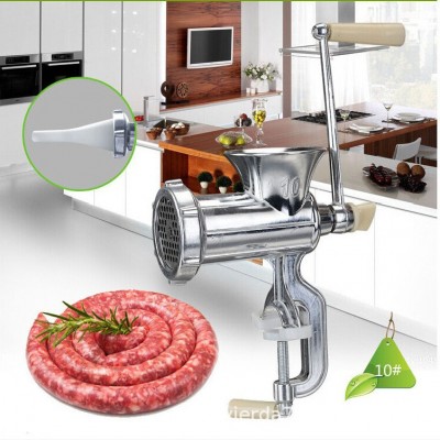 10型加厚鋁合金家用絞肉機手搖小型碎肉寶碎肉灌腸機壓面機磨粉機