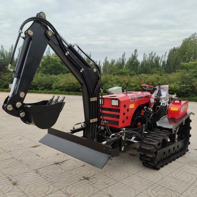 水旱兩用履帶旋耕機 多功能挖機推土耕地機 柴油四缸60馬力微耕機