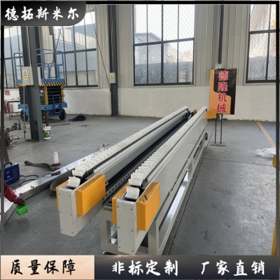 德隆4049-V型槽雙排鏈條同步輸送線 自動調節寬窄尼龍輪輸送機