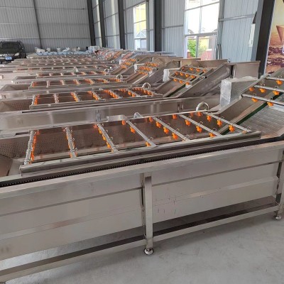 小型果蔬清洗機(jī) 醬菜氣泡清洗設(shè)備 蓮藕根莖類蔬菜清洗流水線廠家