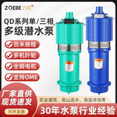 廠家定制清水多級(jí)潛水電泵農(nóng)用高揚(yáng)程深井抽水泵220V小老鼠抽水機(jī)