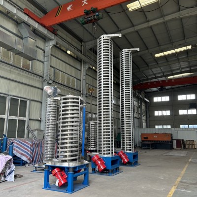 晟圖氧化鋁降溫垂直輸送設備粉體顆粒冷卻振動提升機輸送速度可控