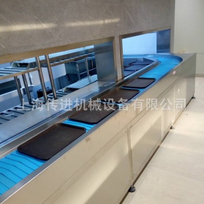 企業單位食堂餐盤傳送帶 餐具輸送機 供應洗碗機流水線 傳送帶