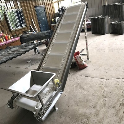 定制爬坡皮帶輸送機提升機大傾角倉庫用移動卸貨可調速分揀輸送線