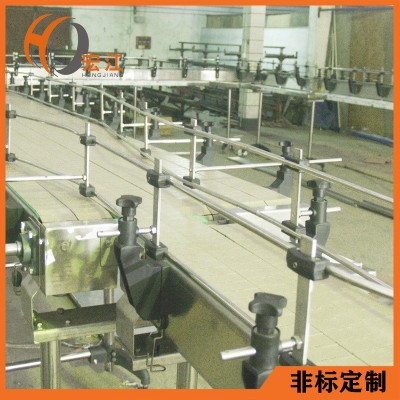 廠家非標定制牛奶軟包裝產品輸送線 飲料輸瓶輸箱承重鏈板輸送機