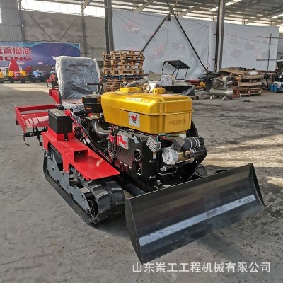 大棚自走式履帶微耕機農用柴油小型耕地機果園迷你型座駕微耕機