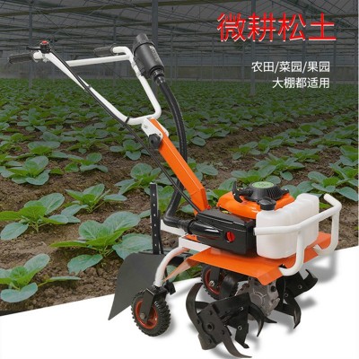 硬地開荒翻整防纏草碎草機四沖程小型微耕機大棚開溝汽油旋耕機