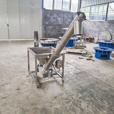 雷誠塑料飼料絞龍提升機螺桿式輸送機電動不銹鋼螺旋糧食上料機