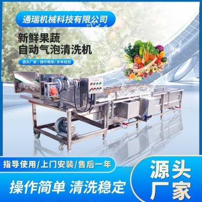 全自動氣泡清洗機(jī)大姜清洗設(shè)備噴淋式中藥材氣泡清洗流水線廠家