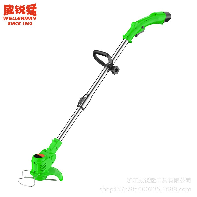 威銳猛廠家直銷(xiāo)除草機(jī)神器家用全銅無(wú)刷電機(jī)1300mAh鋰電割草機(jī)