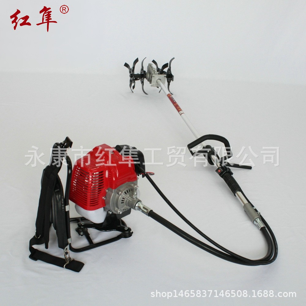 紅隼1E44F-5大馬力二沖程背負(fù)式鋤草機(jī)HS520背負(fù)式松土機(jī)除草機(jī)