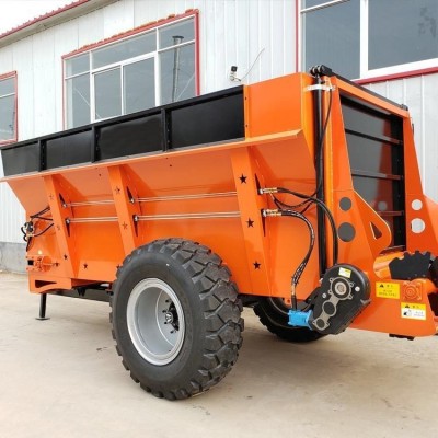 拖拉機(jī)牽引肥料撒糞車有機(jī)肥料攪龍撒糞機(jī)3立方大棚施肥車