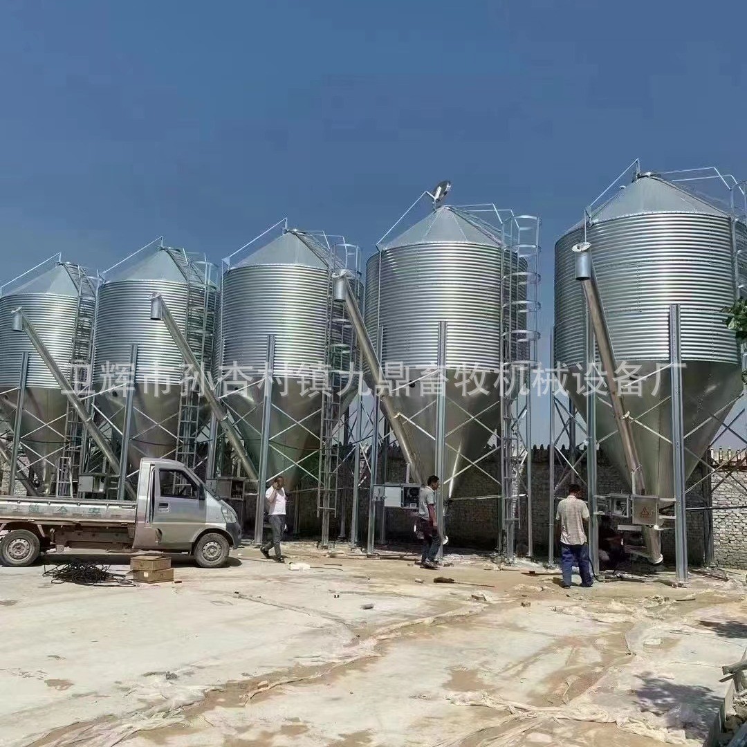 九鼎料塔料線(xiàn)廠家15噸20噸25噸30噸料塔養(yǎng)殖場(chǎng)自動(dòng)飼喂系統(tǒng)飼料塔