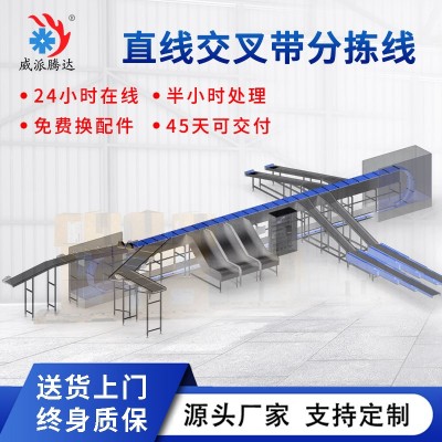 直線交叉帶分揀機智能跨境電商快遞包裹高速分揀系統設備廠家直營 1臺