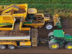 機械化收獲土豆，這種農機真是厲害，長見識了