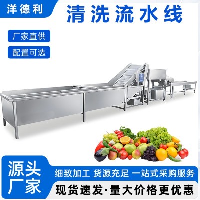 多功能果蔬氣泡清洗線果蔬深加工氣泡清洗機(jī)紫蘇葉清洗吹干流水線