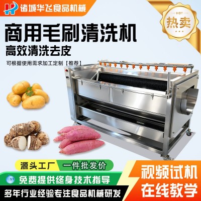 商用毛輥清洗去皮機土豆紅薯生姜蘿卜生蠔清洗去皮根莖去泥沙設備