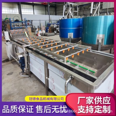全自動果蔬氣泡清洗機玉米西藍花水果凈菜清洗加工流水線食品機械