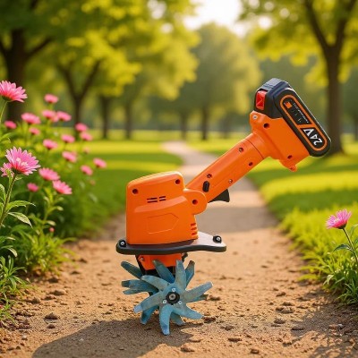 21V鋰電小型微耕機(jī)手持充電式鋤草松土機(jī)果園菜園翻地開荒微耕機(jī)